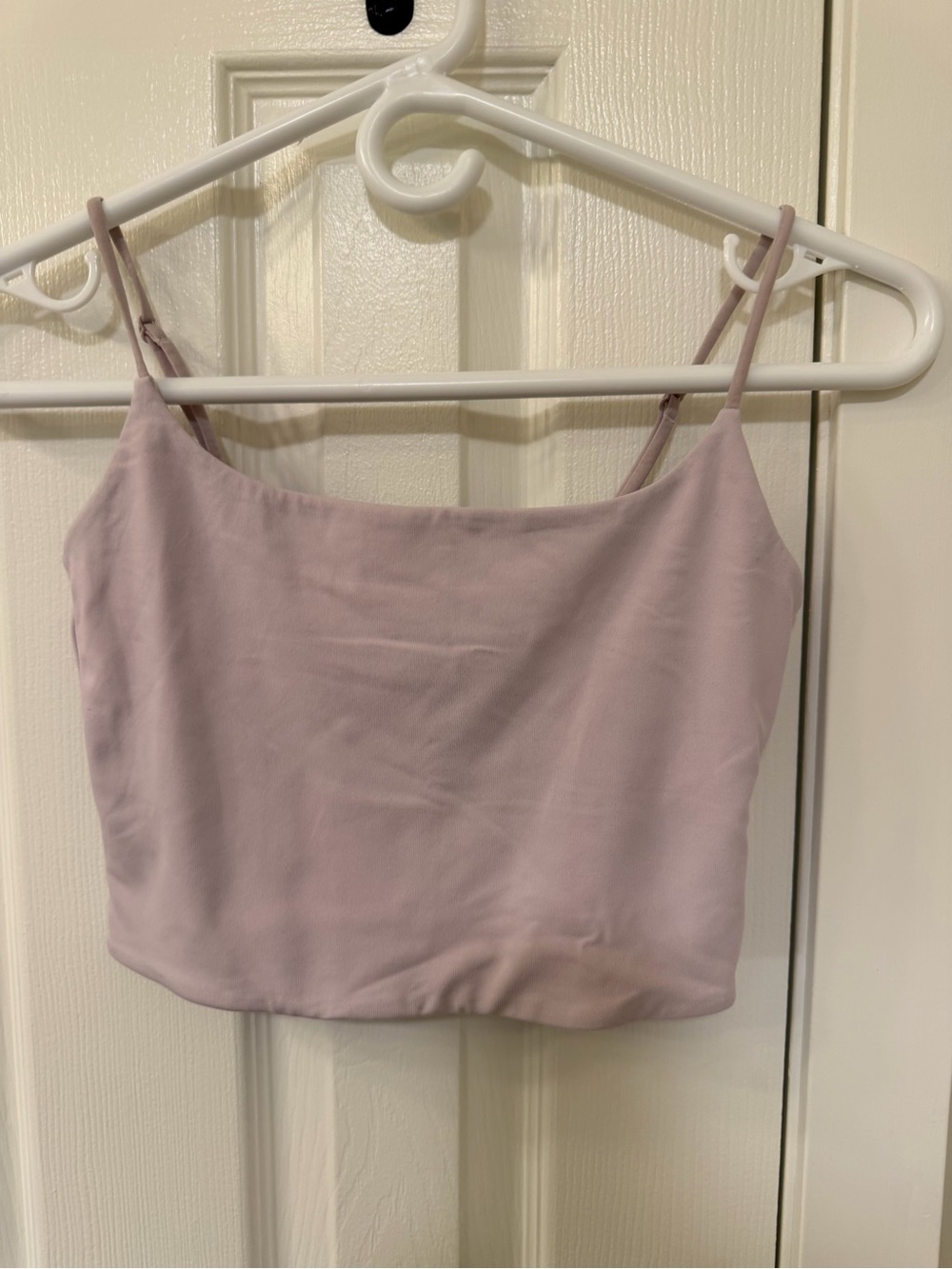 Babaton Light Lilac Spaghetti Strap Crop Top